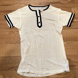 Frame Denim White Women’s Shirt with Black Accents